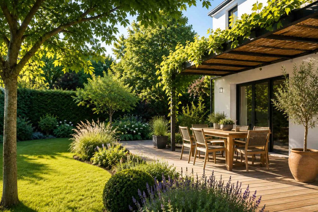 Aménagement extérieur améliorant le confort thermique de la maison